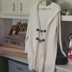 St. John's Bay Cream Cardigan with Toggle Closures